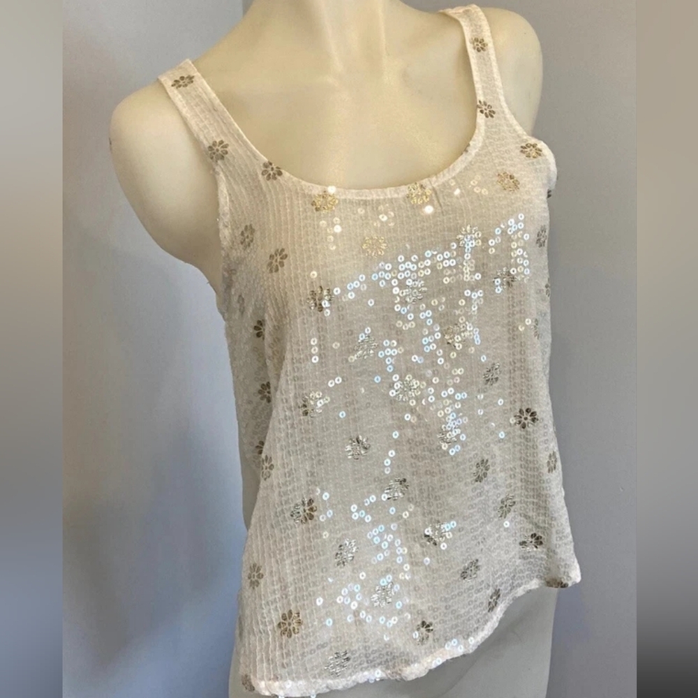 Sequined Cream Abercrombie & Fitch Cami